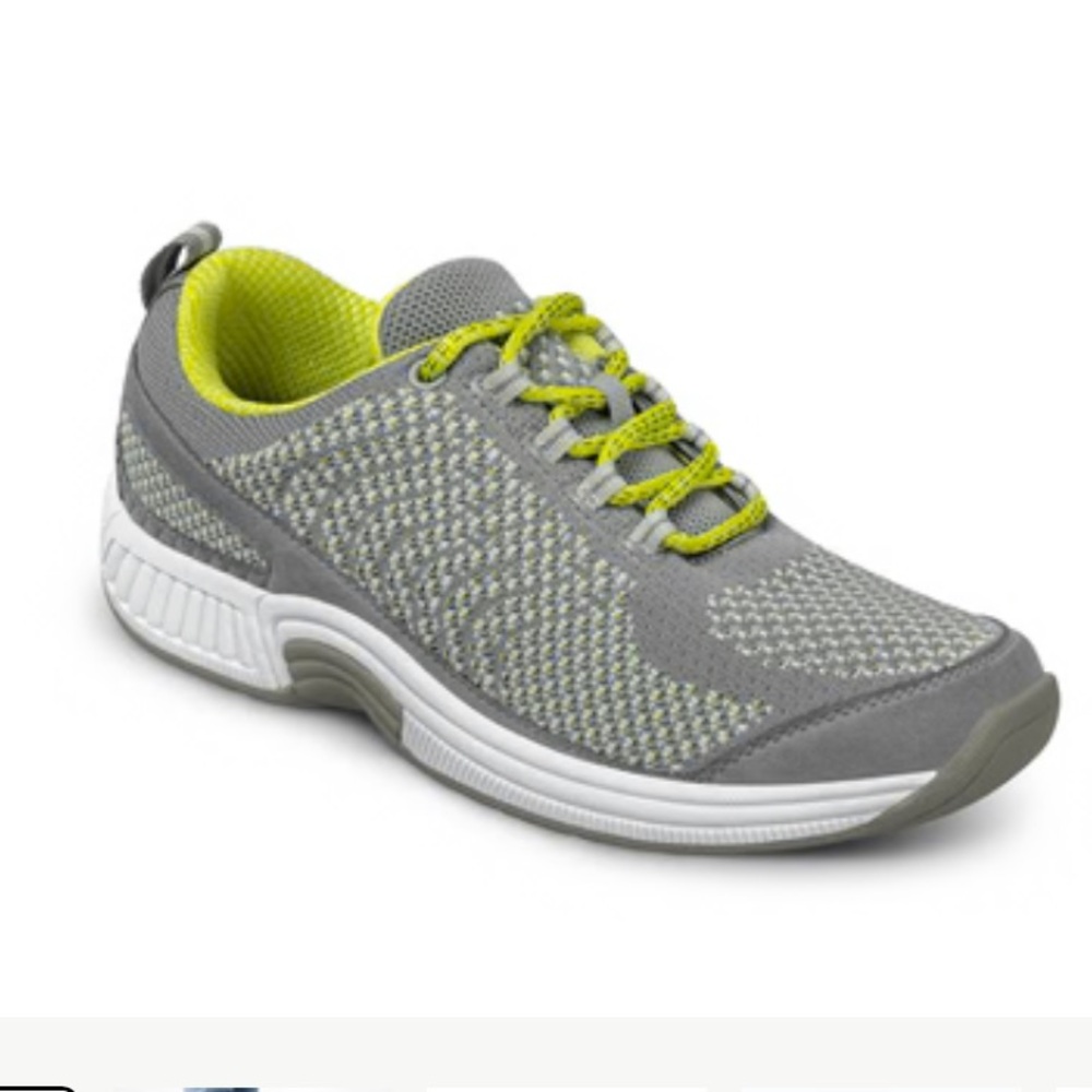 ORTHOFEET Coral 7.5 Gray and Green Women's Sneakers